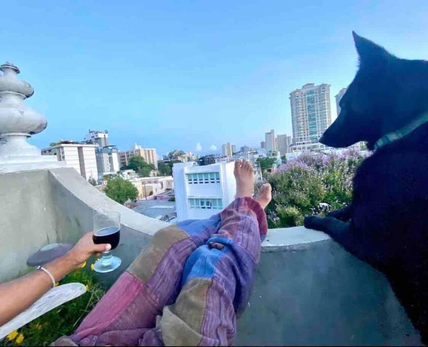 Fresh Tropical Colonial Style Walk-up- Rooftop Terrace- View Apartamento San Juan